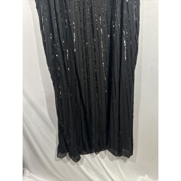 NWT‎ $798 Mac Duggal [ 16 ] 93869 Beaded Embellished Column Cape Gown Black - Picture 15 of 16